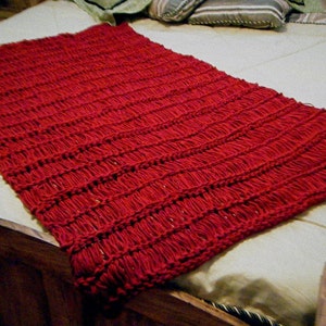 Knit Throw Blanket Dark Red Crimson Scarlet Ruby Fringe Will Be Your