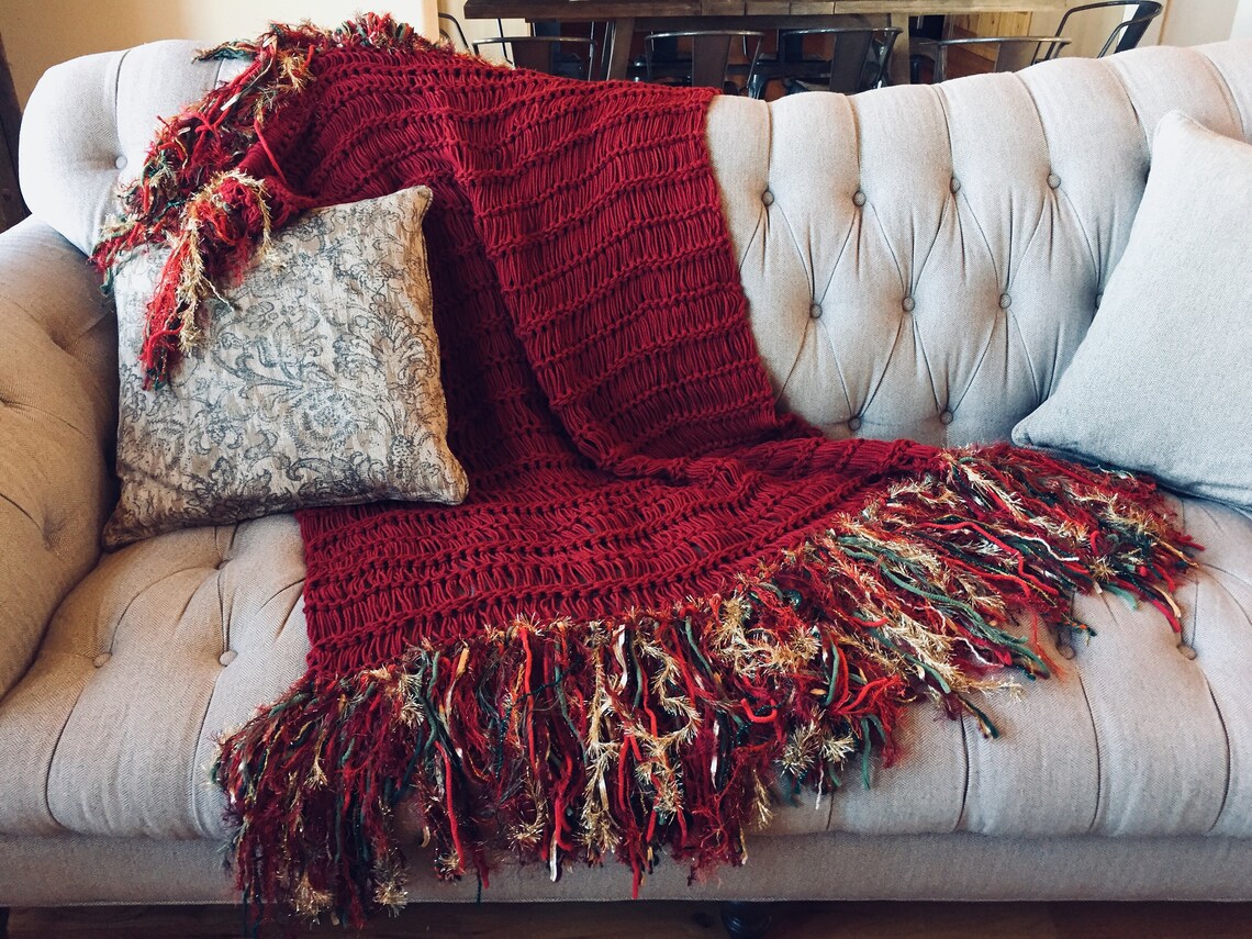 Holiday Decor Christmas Red Home Decor Throw Blanket Lap Etsy