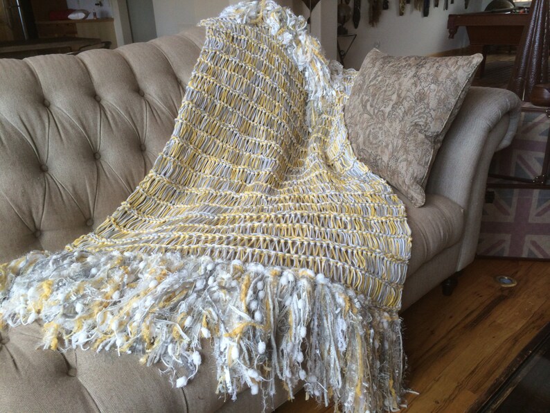 Yellow Blanket Gold Yellow Throw Blanket. Fringe Golden Yellow Etsy