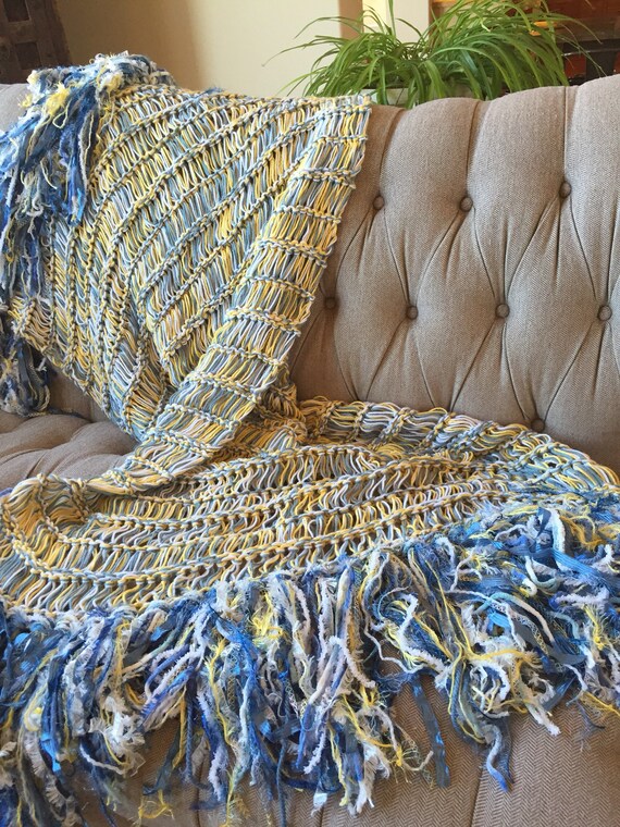Yellow gray throw blanket sales