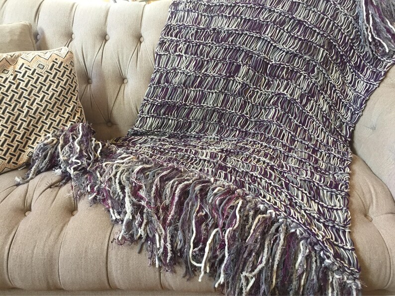 Afghan Cream and Grey Throw Blanket Grey and Cream Blanket Etsy