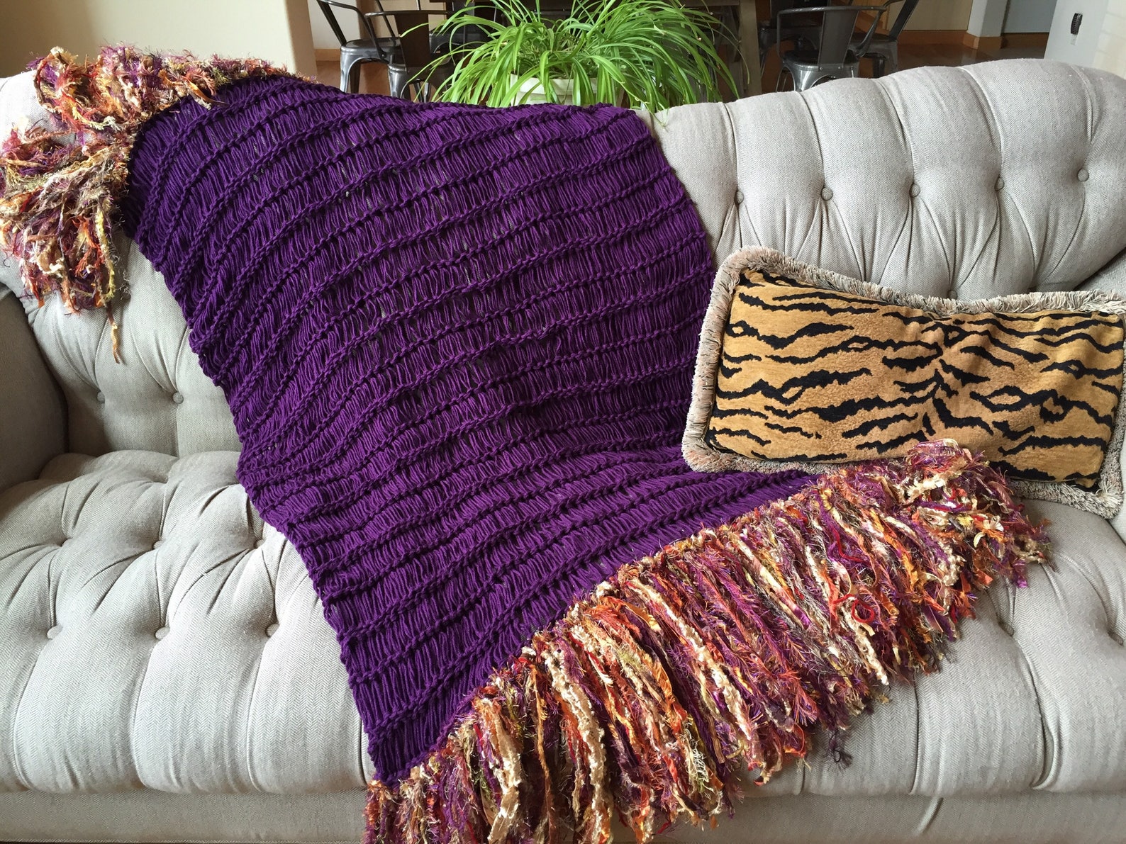 purple travel blanket