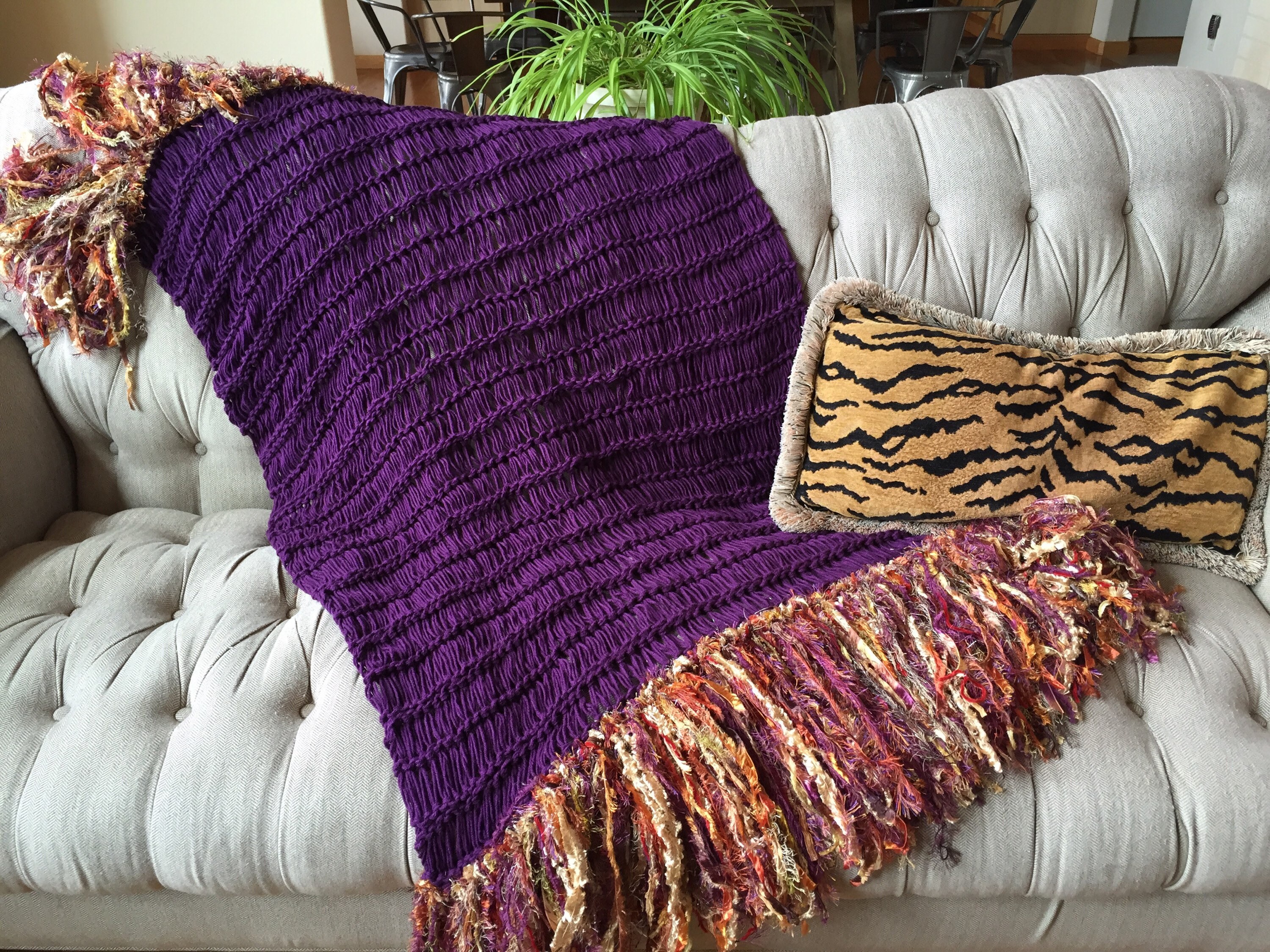 Deep Purple Blanket Purple Throw Blanket Dark Purple Home Etsy