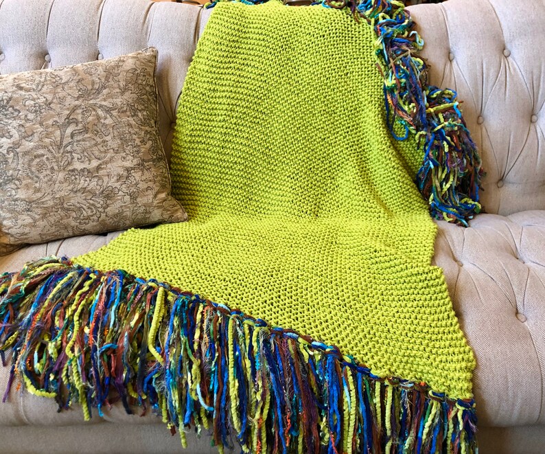 Colorful Throw Blanket Knitted Throw Blanket in Emerald Green Etsy
