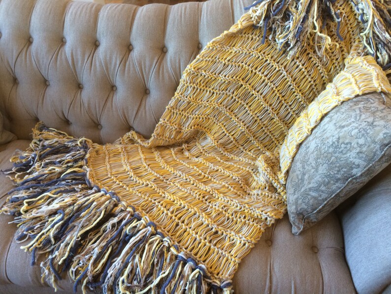 Yellow Blanket Gold Yellow Throw Blanket. Fringe Golden Yellow Etsy