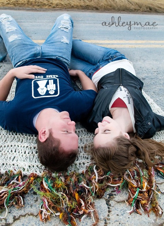 Couples Blanket for Two and Couples Portrait Engagement Prop Throw
