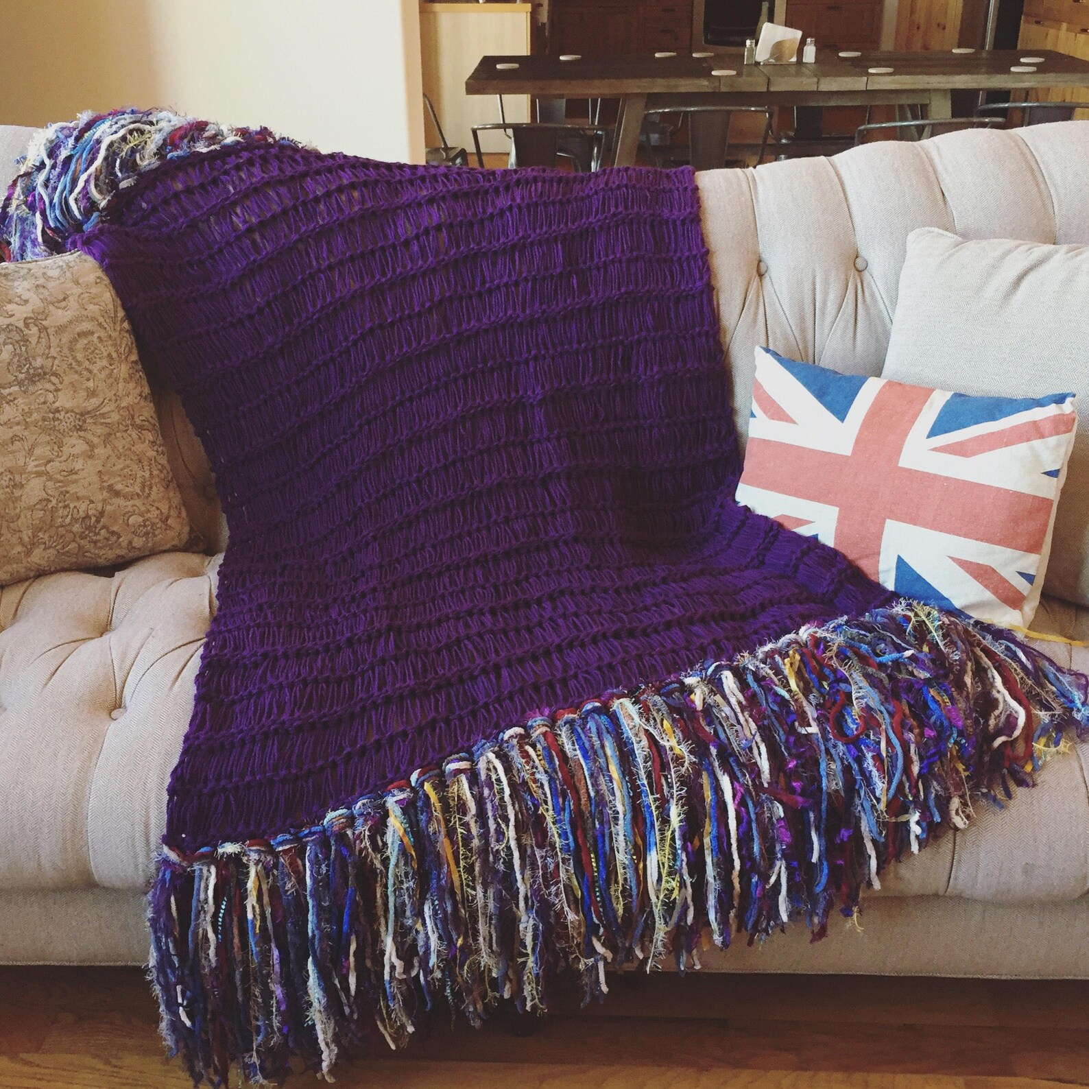 Deep Purple Blanket Purple Throw Blanket Dark Purple Home Etsy