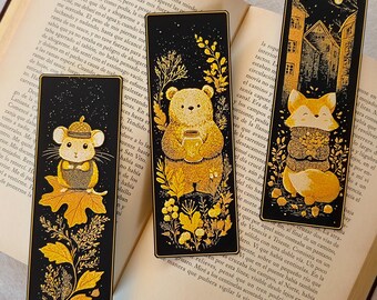 Forest Friends Bookmark Set – Fox, Bear & Mouse – 3D Printed