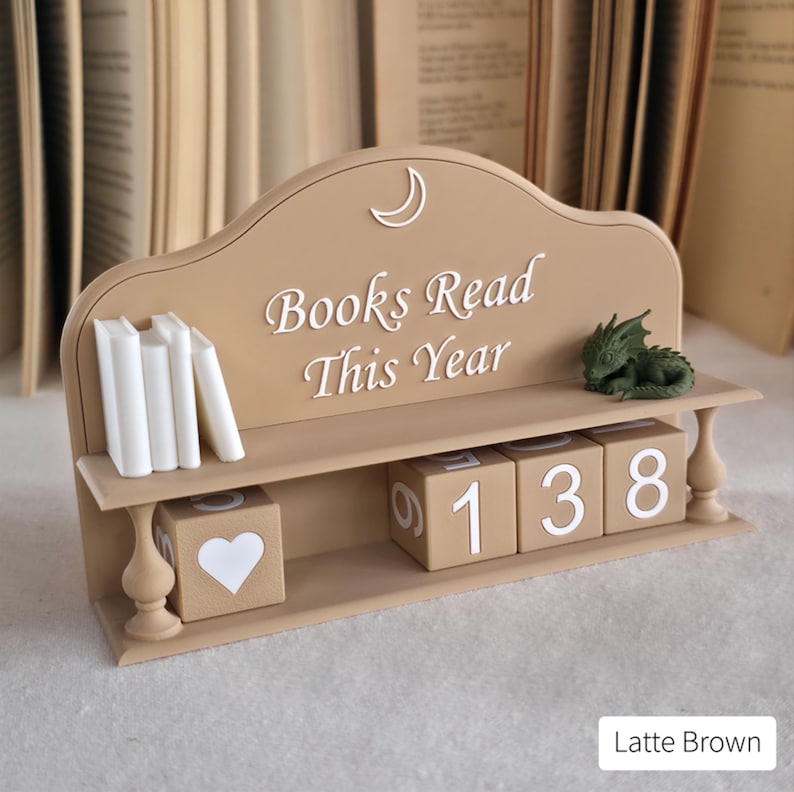 Book Counter - 3D Printed Reading Tracker - Books Read This Year image 3