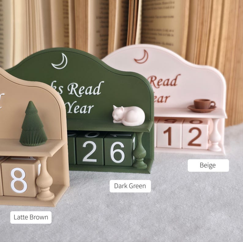Book Counter - 3D Printed Reading Tracker - Books Read This Year image 4