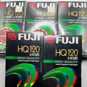 Vintage Fuji HQ 120 VHS Tapes: 1980s-90s Blank Videotape Set