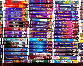 Disney Movies VHS Lot, Animated Classics, Pixar, Black Diamond, Masterpiece Collection, Clamshells ALWAYS UPDATING