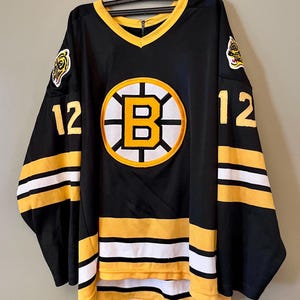 Camiseta vintage de Adam Oates de los Boston Bruins – Auténtica CCM, fabricada en Canadá, talla grande