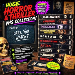 Horror & Thriller VHS BLOWOUT! Stephen King, John Carpenter, Wes Craven, B Movies, Classics, and More!