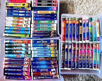 Lot de films Disney Movies VHS, dessins animés classiques, Pixar, Black Diamond, collection Masterpiece, clamshells