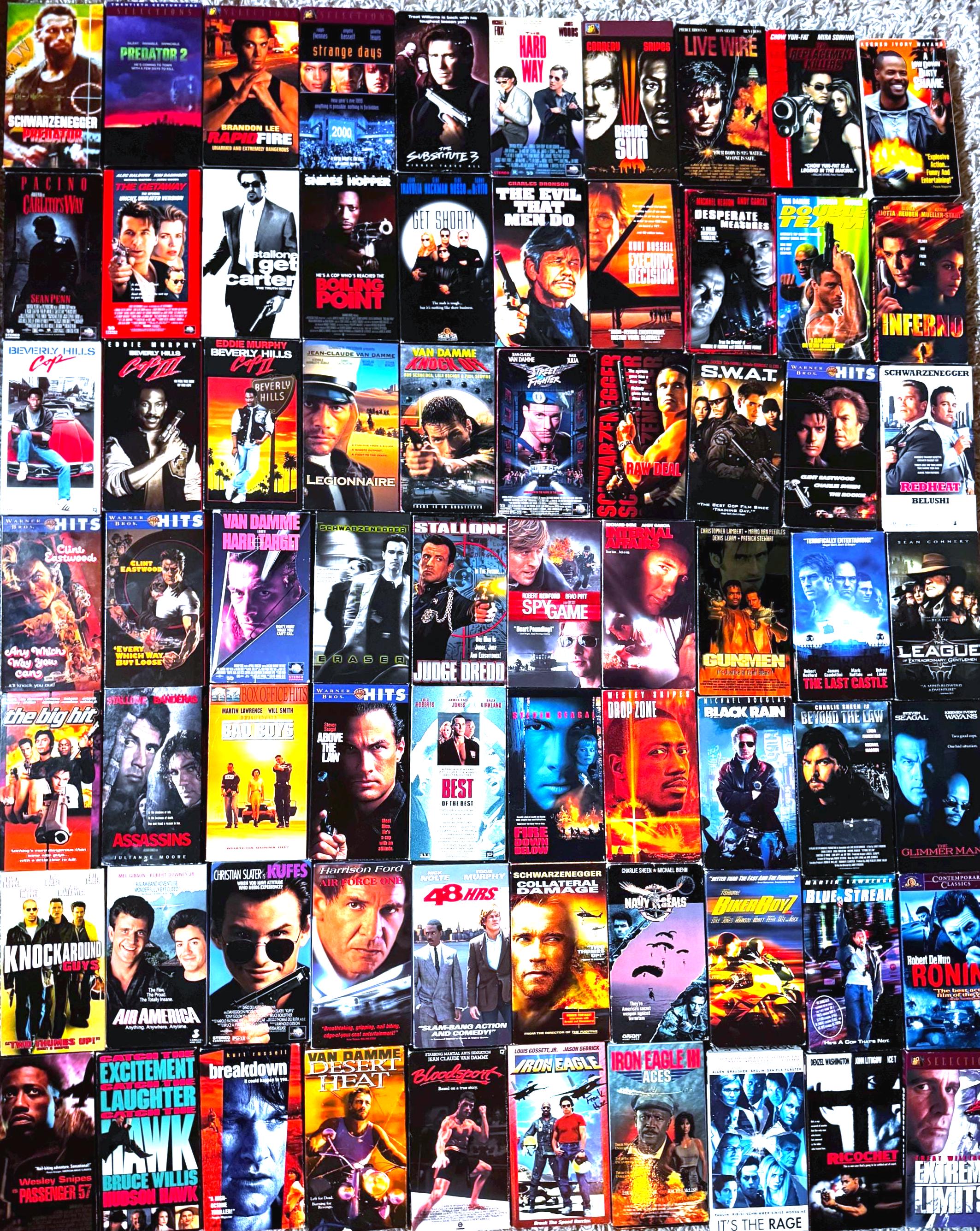 Action Movies VHS '80s '90s & 2000s Thriller Adventure Movies