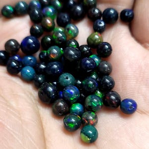 Black Ethiopian Opal Beads | 4/5mm Welo Opal Full Strand
