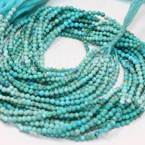 Turquoise Faceted Rondelle Beads 2mm, 13 Inch Strand, Natural Turquoise Gemstone Beads for Jewelry Making,