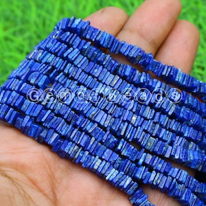 Lapis Lazuli Smooth Heishi Square Gemstone Beads 4-5mm Lapis Lazuli Smooth Heishi Square Shape Bead Multi Beads For Jewelry Making