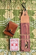 Handmade Leather & Wood Folding Travel Cribbage Board - 120 Hole