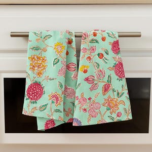 5 Pcs Kitchen Towel Napkin | 12 inch cotton Printed Kitchen Dining Napkin | Reusable Napkin Soft Table linen Towel | Dining and Everyday Use
