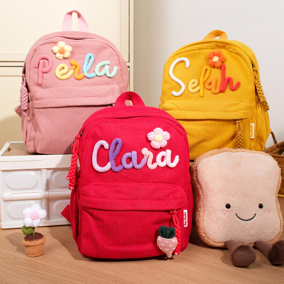 Custom Corduroy Toddler Backpack With Name, Personalized Name Kids ...