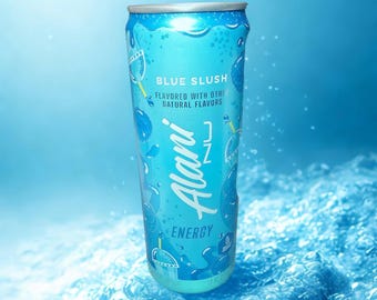 Blue Slush Alani Scented Soy Wax Candle • Blueberry Citrus Scent • Energy Drink Can Candle • Gift for Her • Home Decor Candle