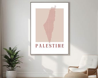 Palestine Outline Map Printable, Modern Minimal Wall Art, Palestinian Decor, Instant Download