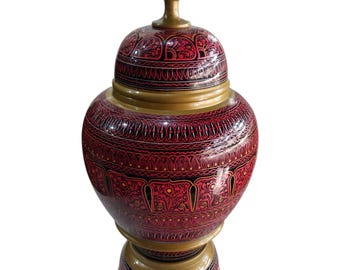 Traditional Lacquer Art (Naqashi).wooden vase.hand painted.gift idea