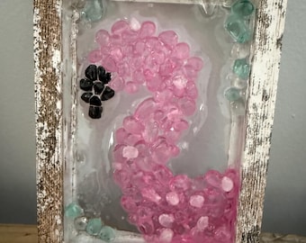 Glass Flamingo Coastal  Decor