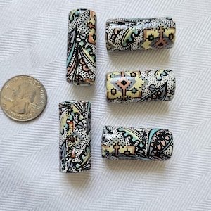 Set of 5 Vintage Ceramic Beads