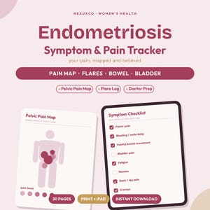 Endometriosis Symptom & Pain Tracker Printable | Pelvic Pain Map, Flare, Bowel, Bladder and Bloating Log | Cycle Diary, Doctor Prep | iPad