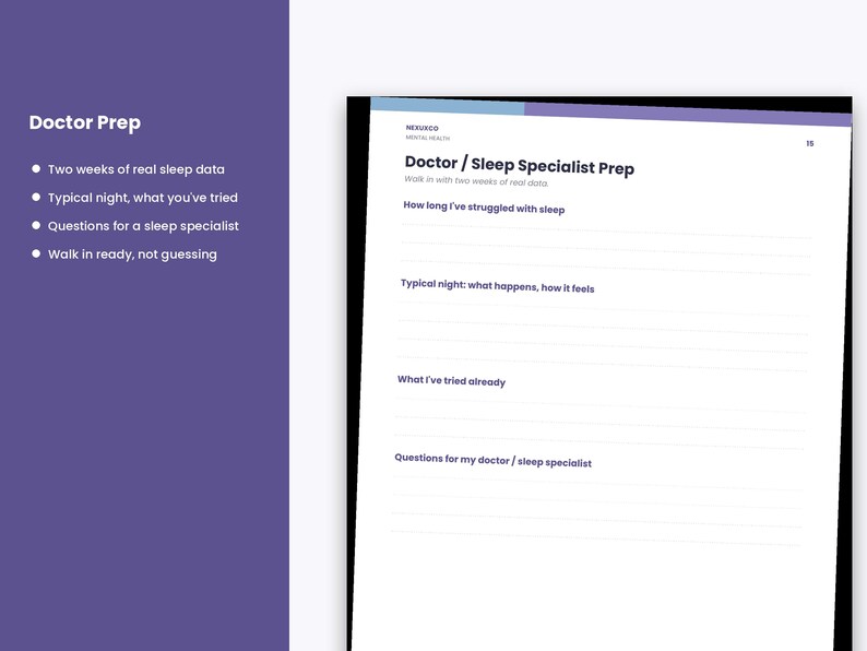 Printbaar slaapdagboek voor slapeloosheid | CBT-I slaaptracker | Logboek voor slaaprestrictie, -efficiëntie en stimuluscontrole | Printen + iPad afbeelding 7