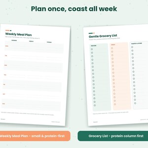GLP-1 Food & Protein Journal | Ozempic Wegovy Mounjaro Zepbound Meal Tracker | Semaglutide Hunger Log + Protein Cheat Sheet Printable image 7