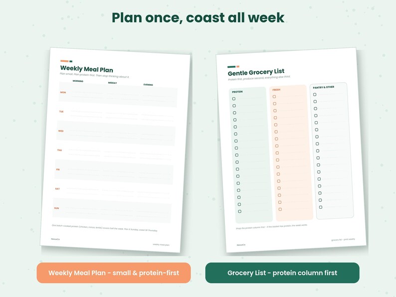 GLP-1 Food & Protein Journal | Ozempic Wegovy Mounjaro Zepbound Meal Tracker | Semaglutide Hunger Log + Protein Cheat Sheet Printable image 7