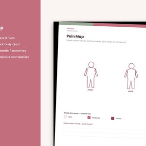 Endometriosis Symptom & Pain Tracker Printable | Pelvic Pain Map, Flare, Bowel, Bladder and Bloating Log | Cycle Diary, Doctor Prep | iPad image 5