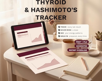 Thyroid & Hashimoto's Tracker Printable | Hypothyroidism Symptom Log, TSH Lab Tracker, Medication and Appointment Planner, Digital PDF