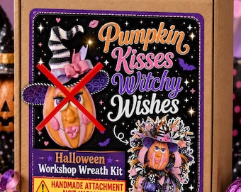 Pumpkin Kisses Witchy Wishes Halloween Workshop Wreath Kit - Handmade Attachment NOT INCLUDED