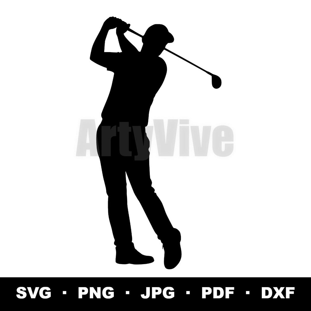 Golfer Silhouette SVG, Golf Swing SVG, Golf Player SVG, Cricut Cut File ...