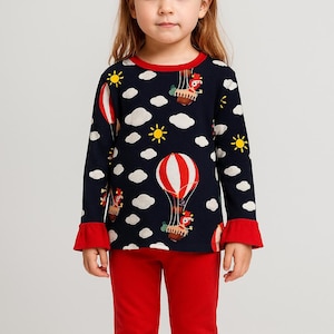 2-Piece Toddler Pajama Set – Soft Cotton Knit Outfit for Kids – Balloon & Cloud Print Sleepwear – Comfy Boys Girls Nightwear For Kids