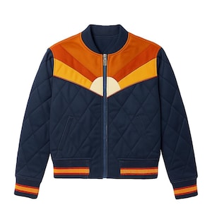 The Sun is Rising Vintage Inspired Glam 70s Bomber Jacket Women