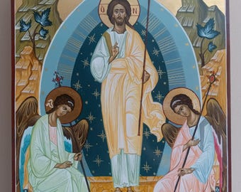 100% Handmade Orthodox Icon - Resurrection, Anastasis, Jesus Christ Resurrection