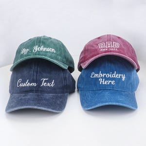 Custom Embroidered Cap with Text, Personalized Dad Hat, Vintage Baseball Cap, Personalized Trucker Hat, Custom Unisex Hats, Dad/Mom Gift