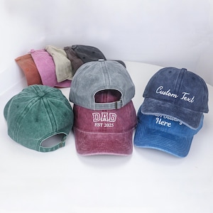 Individuell gestickte Hüte, personalisierte Dad Hut, benutzerdefinierte Text Hut, benutzerdefinierte Unisex Hüte, Retro Baseballkappe, Bachelor Trip Hut, personalisiertes Geschenk