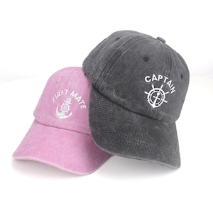 First Mate Hat, Embroidered Captain Hat, Adjustable Baseball Hats, Captain Hat, Anchor Boat Crew Hat, Anchor Compass Sailing Boat Cap