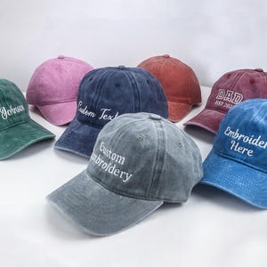 Geborduurde aangepaste hoed met tekst, vintage baseballpet, truckerhoed voor vader, Vaderdagcadeau, gepersonaliseerde hoed, uniseks baseballpet
