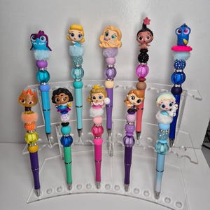 Disney Princess Doorable Pens, Doorable DIY Beadable Pens, Disney Doorable Pens. Doorable Beadable Pens, Disney Character Pens