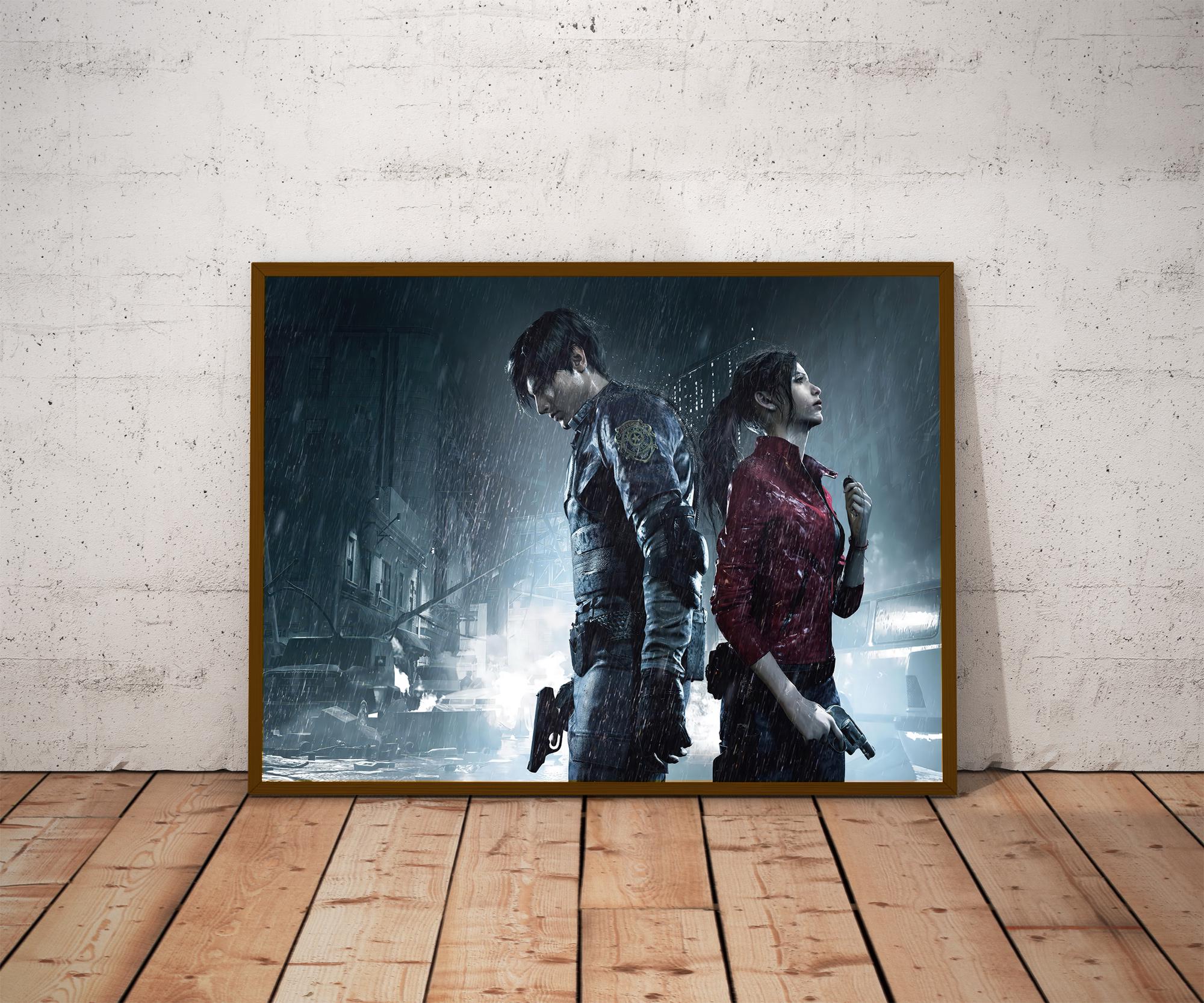 Resident Evil 2 Poster, Claire Leon Matte Print, Survival Horror Wall Art
