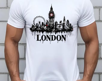 London Skyline T-Shirt | Distressed Cityscape Tee