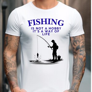 Fishing is not a hobby it&#39;s a way of life Heavy Cotton Tshirt, Fishing Gift, Outdoor Tee, Angler Apparel, Fishing Hobby Shirt, Casual Wear
